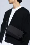 Jacquemus Le Cuerda Horizontal Black Messenger Bag With Logo Lettering Detail In Cotton Man In Black