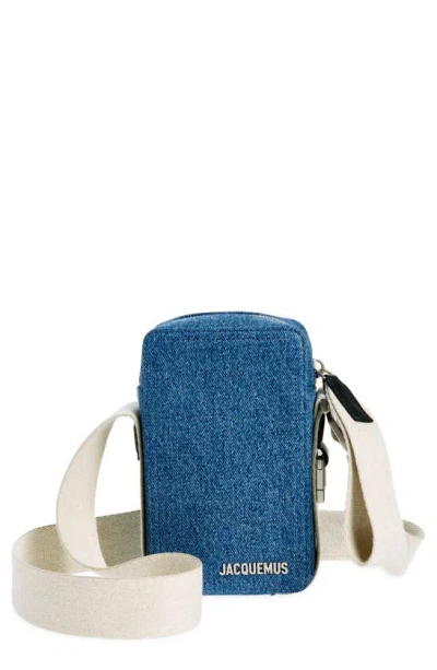 Jacquemus Le Cuerda Vertical Denim Shoulder Bag In Blue