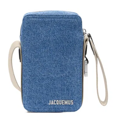 Jacquemus Le Cuerda Vertical Grosgrain Crossbody Bag In Blue