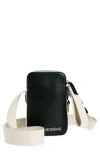 Jacquemus Compact Vertical Bag With Adjustable Strap In Black