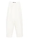Jacquemus Le Curvo Tweed Trousers In White