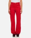Jacquemus Denim Trousers Straight Belt Loops In Red