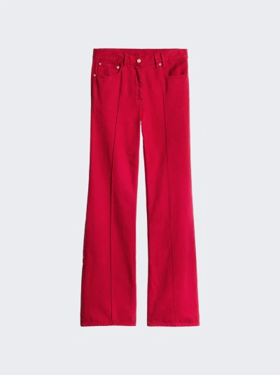 Jacquemus Le De Nimes Bordado Baggy Jeans In Red