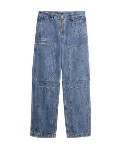 Jacquemus Le De Nimes Cargo Jeans In Blue