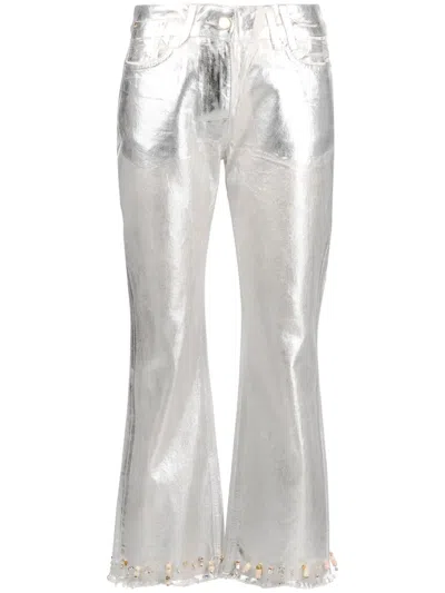 Jacquemus Le De Nîmes Court Articha Jeans In Silver