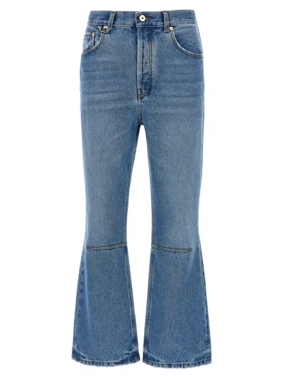 Jacquemus Le De-nîmes High-waist Cropped Jeans In Blue/tabac