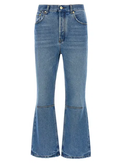 Jacquemus Le De-nîmes High-waist Cropped Jeans In Blue/tabac
