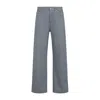 Jacquemus Straight Cut Denim Trousers Pockets In Gray