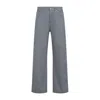 Jacquemus Straight Cut Denim Trousers Pockets In Gray
