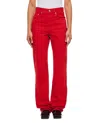 Jacquemus Denim Trousers Straight Belt Loops In Red