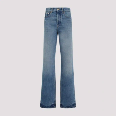 Jacquemus High Waist Straight Leg Denim Trousers In Blue