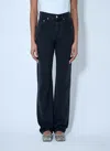 Jacquemus Le De-nîmes Large Mid-rise Boyfriend Jeans In Black