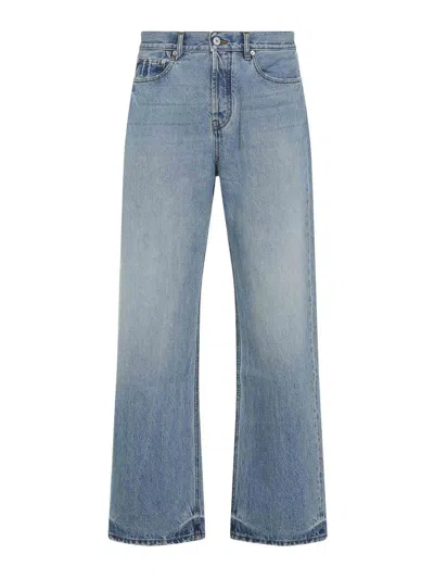 Jacquemus Denim Trousers Featuring Belt Loops In Blue