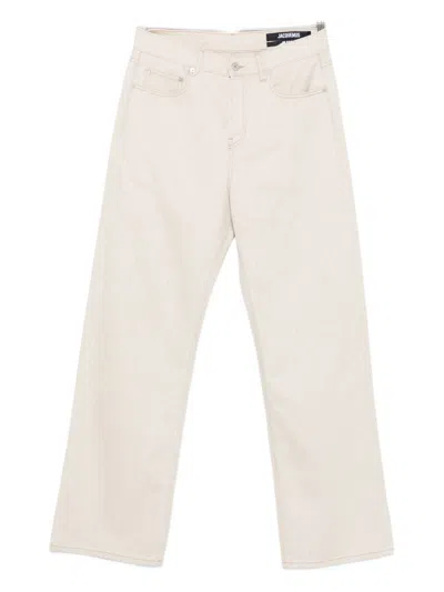 Jacquemus Le De Nimes Wide Leg Jeans In White