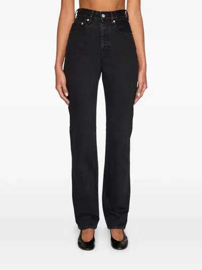 Jacquemus Le De-nimes Droit Logo Jeans In Black