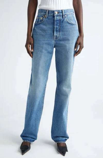 Jacquemus Le De-nimes Droit Straight Leg Jeans In Blue/tabac 33c