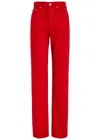Jacquemus Denim Trousers Straight Belt Loops In Red