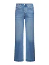 Jacquemus 'le De Nimes Droit' Light Blue Five-pocket Jeans With Logo Patch In Light Wash
