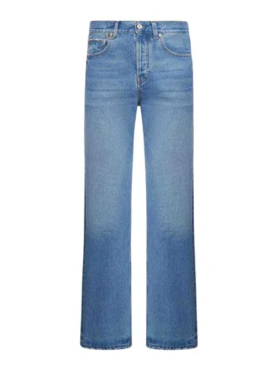 Jacquemus 'le De Nimes Droit' Light Blue Five-pocket Jeans With Logo Patch