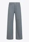 Jacquemus Straight Cut Denim Trousers Pockets In Blue