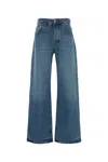 Jacquemus Wide Leg High Rise Jeans With Contrast Stitching In Black