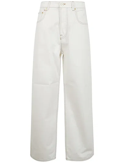 Jacquemus White 'la De Nîmes' Oversize Jeans In Cotton Woman In C Off White Tabac