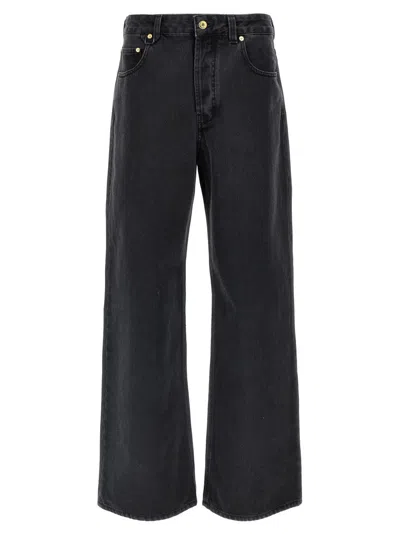 Jacquemus Le De-nîmes Large High Rise Wide Jeans In Black