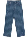 Jacquemus Men's Vertical Striped Straight-leg Jeans In Blue