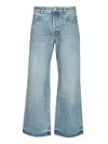 Jacquemus Le De-nimes Venice Blue Five Pocket Jeans With Embroidered Logo On The Back In Denim Man In Blue