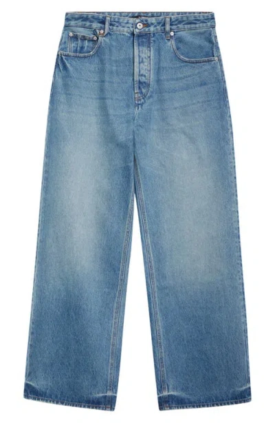 Jacquemus Le De-nîmes Large Straight Leg Jeans In Blue/tabac