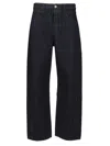 Jacquemus Denim Trousers With Belt Loops In Black