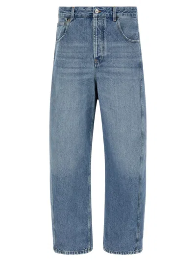 Jacquemus Mirada Denim Trousers Belt Loops Pockets In Blue