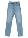 Jacquemus Womens Blue/tabac Le De-nimes Droit Brand-patch Straight-leg High-rise Denim Jeans In Blue
