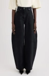 Jacquemus High-rise Denim Pants In Black