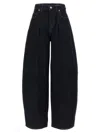 Jacquemus Ovalo Denim Trousers Featuring Pockets In Black