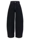 Jacquemus Ovalo Denim Trousers Featuring Pockets In Black