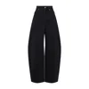 Jacquemus High-waisted Wide-leg Jeans In Solid Black Denim In Black