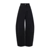 Jacquemus High-waisted Wide-leg Jeans In Solid Black Denim In Black