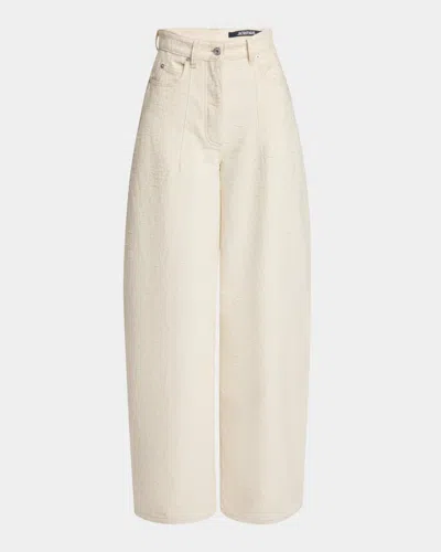 Jacquemus Le De-nimes Ovalo Jeans In Gray