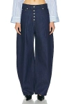 Jacquemus Le De Nimes Ovalo In Navy & Brown
