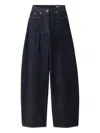 Jacquemus Ovalo Denim Trousers Featuring Pockets In Blue