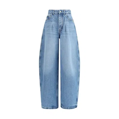 Jacquemus Women Sky Blue Loose Fit Jeans