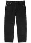 Jacquemus Straight Denim Pants Featuring Belt Loops In Black