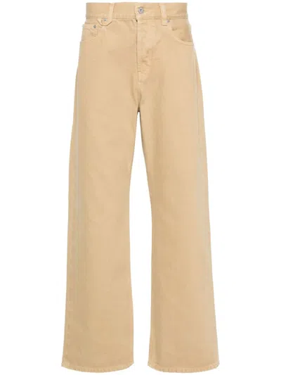 Jacquemus Denim Baggy Trousers Wide Legs In Yellow