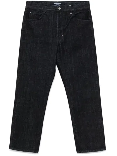 Jacquemus Indigo Cotton Jeans With Five-pocket Design In Blue
