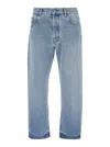 Jacquemus Le De-nimes Venice Blue Five Pocket Jeans With Embroidered Logo On The Back In Denim Man In Blu