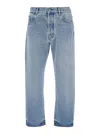 Jacquemus Le De-nimes Venice Blue Five Pocket Jeans With Embroidered Logo On The Back In Denim Man In Blue