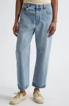 Jacquemus Le De-nimes Venice Blue Five Pocket Jeans With Embroidered Logo On The Back In Denim Man In Blue