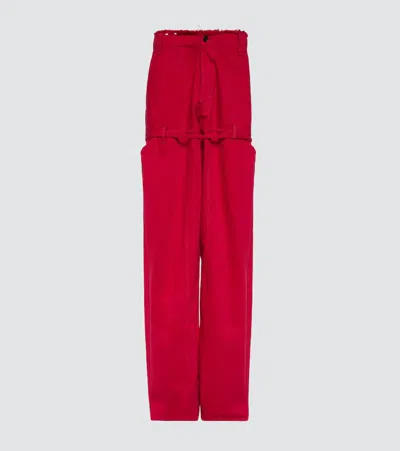Jacquemus Le De Nîmes Criollo Mid-rise Wide-leg Jeans In Red