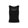 Jacquemus Logo-tag Ribbed Sleeveless Top In Black